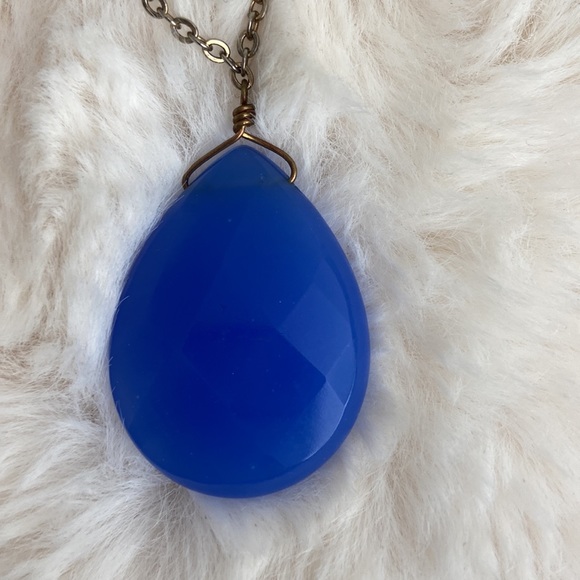 Pendant blue 17” adjustable necklace - Picture 2 of 5